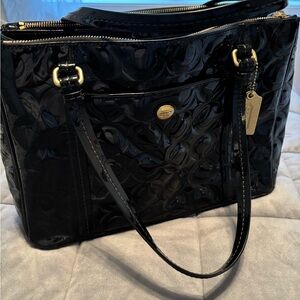 Coach Black Patent Leather Handbag. Good condition.